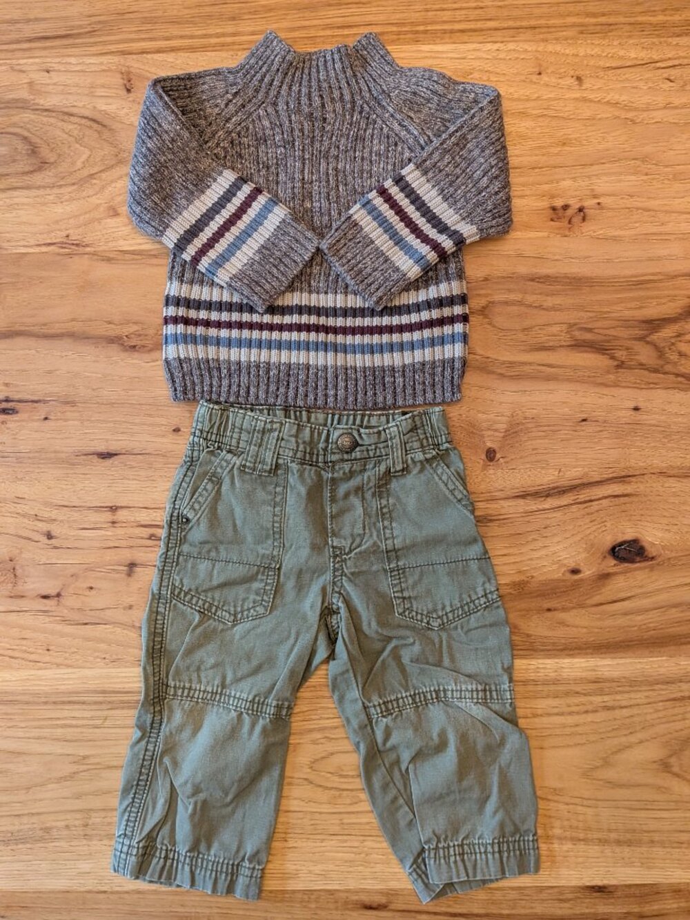 Tea Collection Raglan Sweater and Cargo Pants - 12-18 mos.